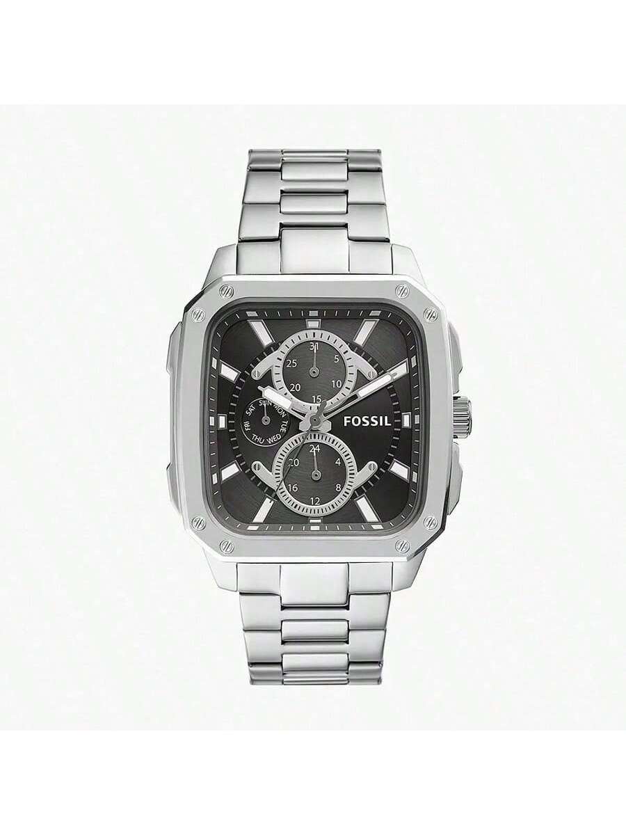 

Мужские часы Fossil BQ2655 с многофункциональным корпусом из нержавеющей стали и черным циферблатом чёрный