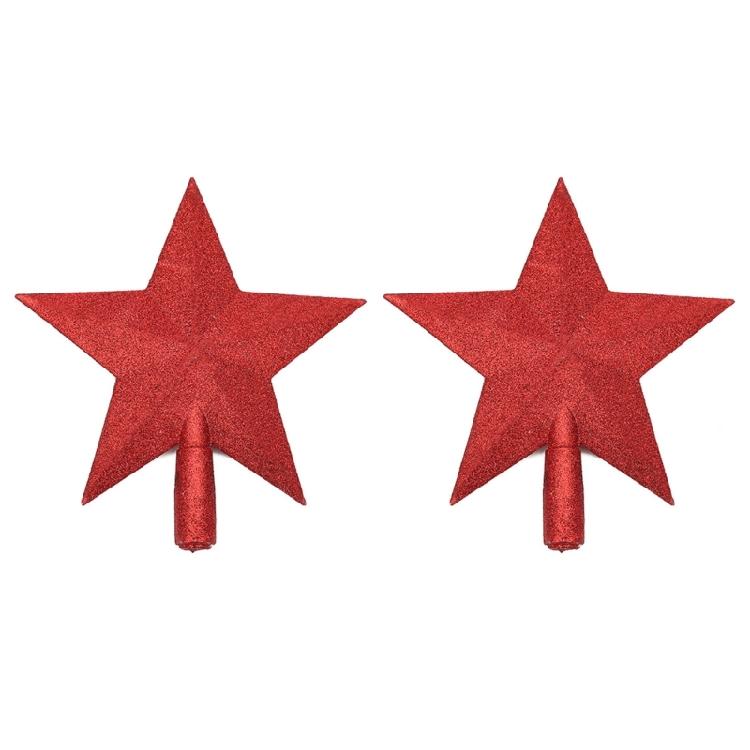 2Pcs Shimmering Star Tree top Ornament Glittering Star Tree top Accent For Small Christmas Tree Embellishment