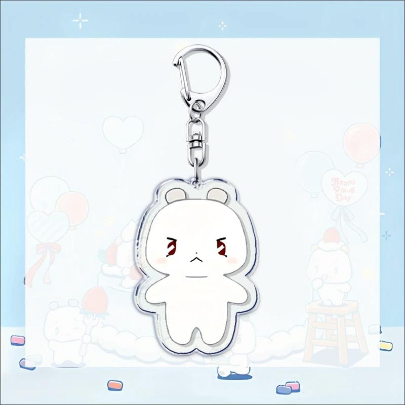 Cute K-pop Bamby Keychains for Accessories Bag Anime Chibi Hamin Car Key Chain Ring Jewelry Retro Gifts Keyrings