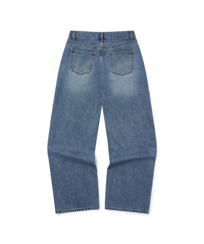 PLUNASTUDIO Ash Wide Denim Pants (Blue)