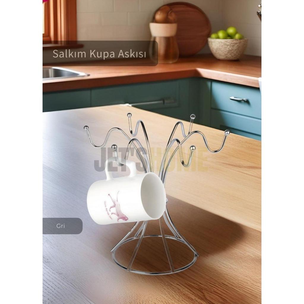 Cup and Mug Hanger Stainless Countertop Cup Organizer Hanger Steel Chrome