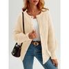 2025 Autumn/Winter New Women's Fashion Street Casual Solid Color Knitted Cardigan Round Neck Long Sleeve Sweater