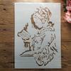 A4 29cm Fashion Lady Girl Hat DIY Layering Stencils Painting Scrapbook Coloring Embossing Album Decorative Template