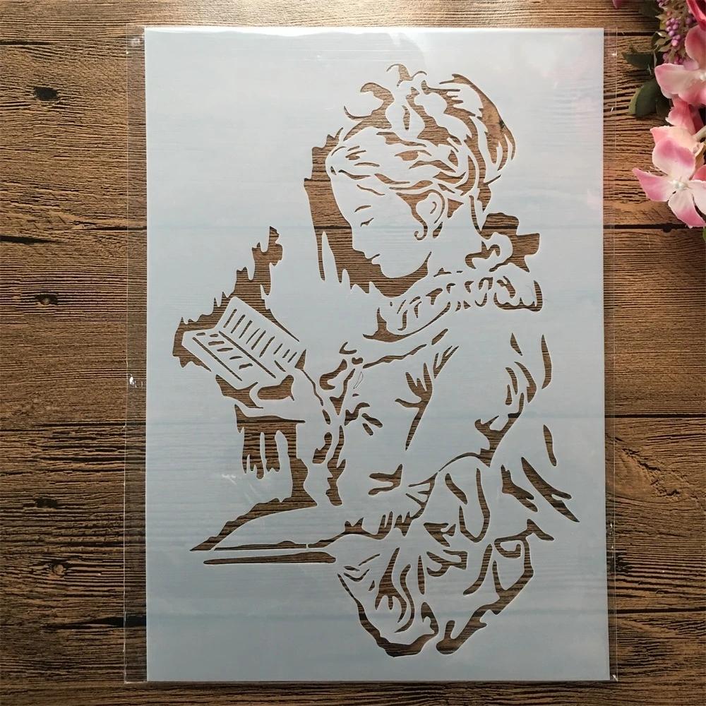 A4 29cm Fashion Lady Girl Hat DIY Layering Stencils Painting Scrapbook Coloring Embossing Album Decorative Template