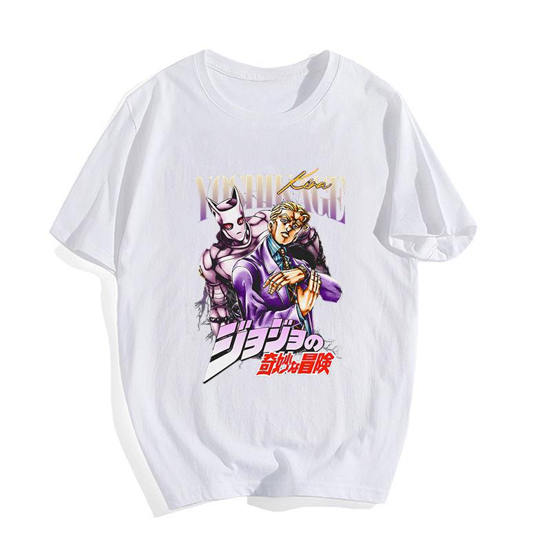 Yoshikage Kira Jojos Bizarre Adventure Anime Trend T-Shirt Baumwolle Grafik-T-Shirt Unisex Unisex Sommer Streetwear