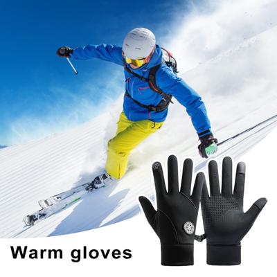 1 Paar Outdoor-Sport-Fahrradhandschuhe für Damen und Herren, Touchscreen-Vollfinger-Handschuhe, winddicht, wasserdicht, verdicktes Plüschfutter, Ski-Handschuhe