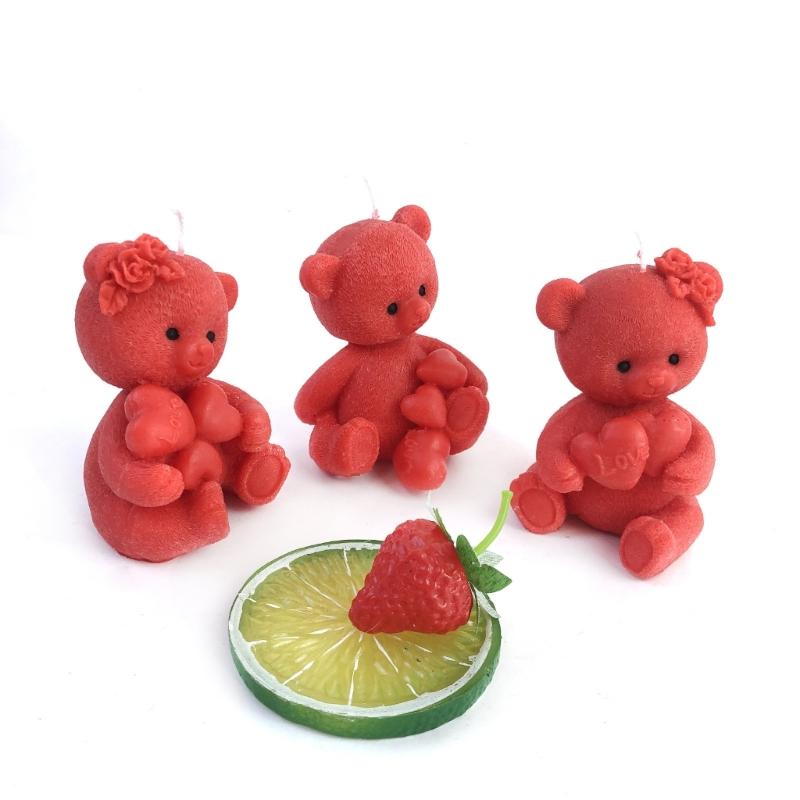 Stampo in silicone a forma di orso Stampo per candele in cera fatto a mano Stampi in resina epossidica resistente Stampi per colata di aromi/aromaterapia