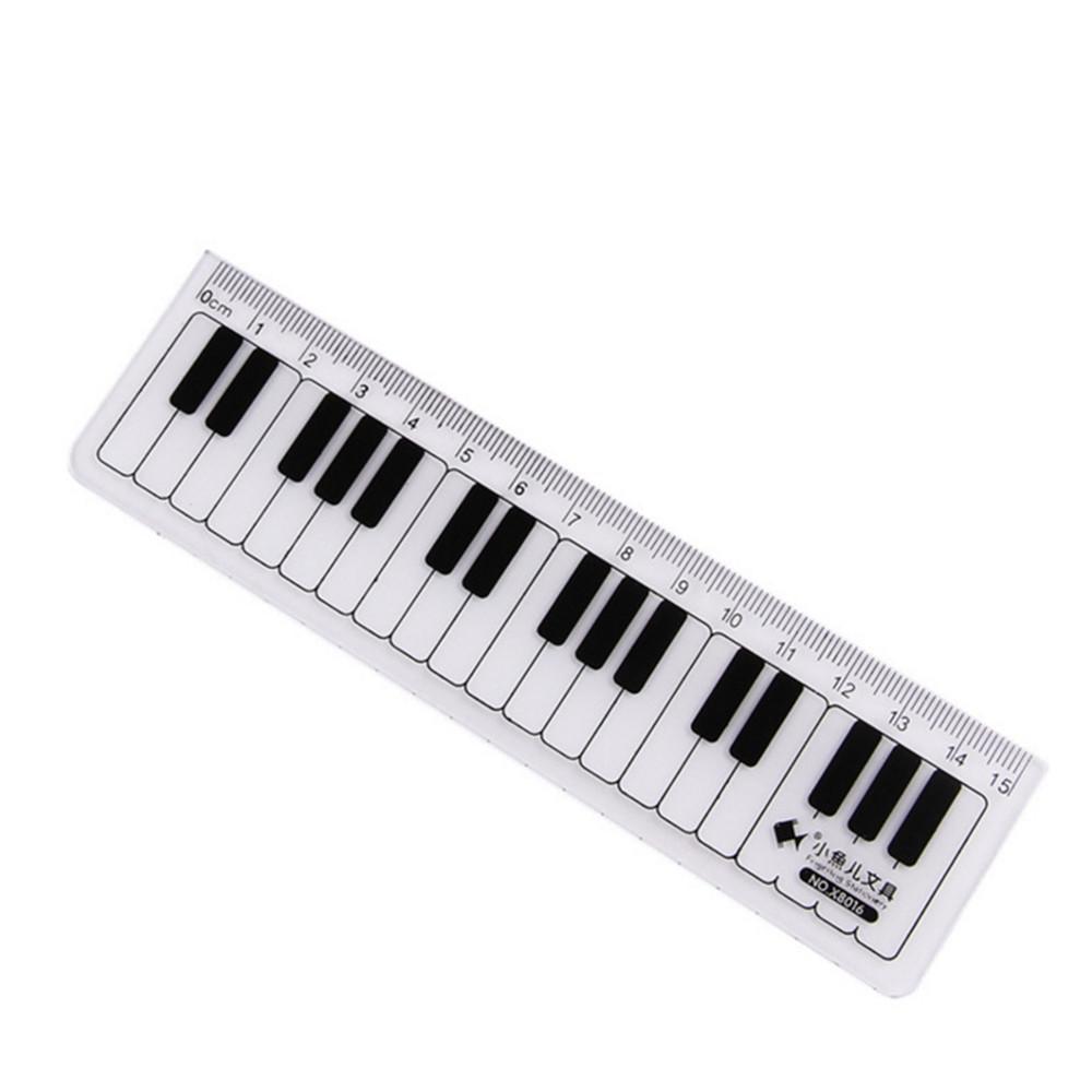 

1 Pcs Cute 15cm Black White Musical Notes Piano Transparent Plastic Straight Rulers Drawing Measuring Ruler Student Stationery черный белый