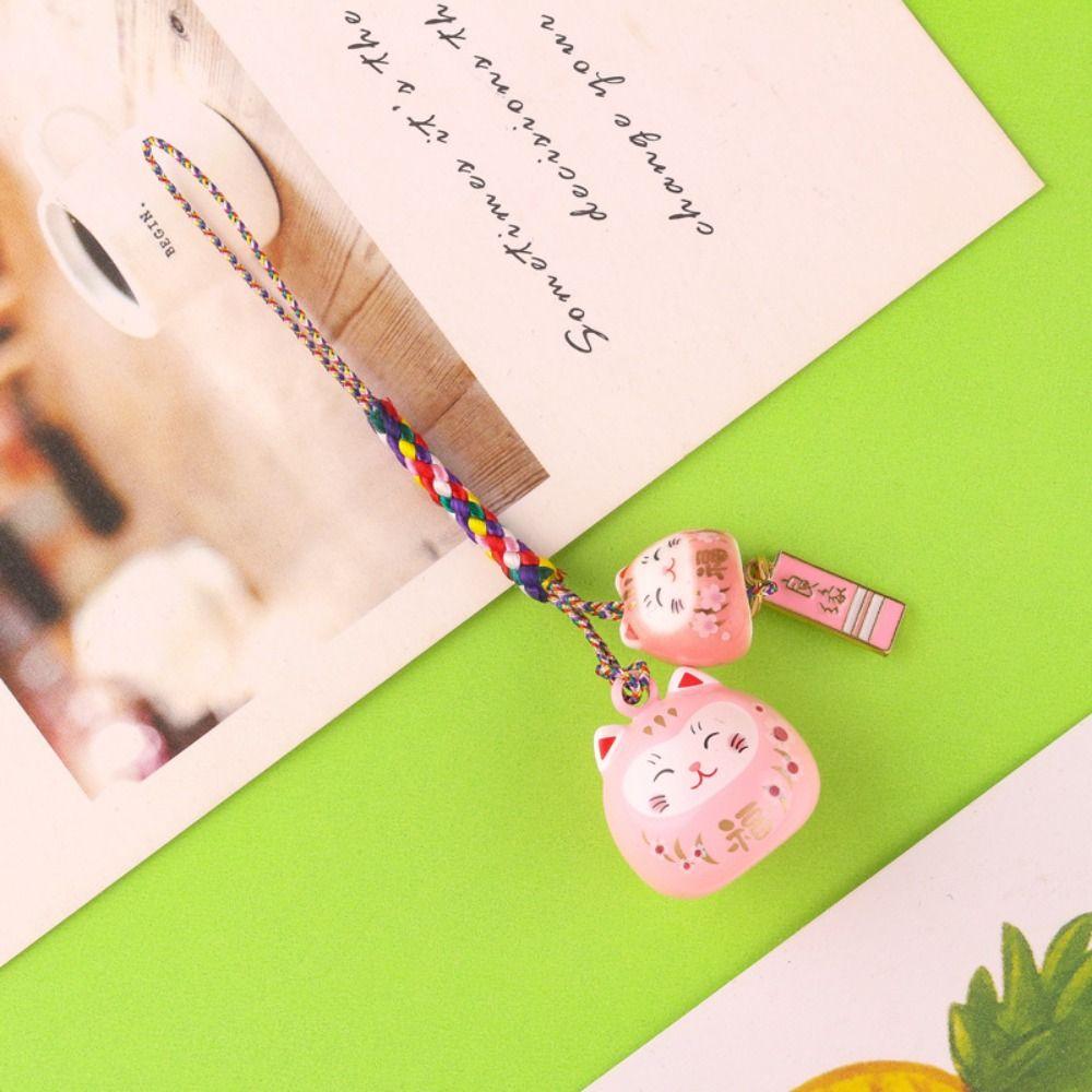 Phone Lanyard Cartoon Key Charm Zinc Zinc Alloy Lucky Cat Pendant Sweet Maneki Neko Key Chain  Girls