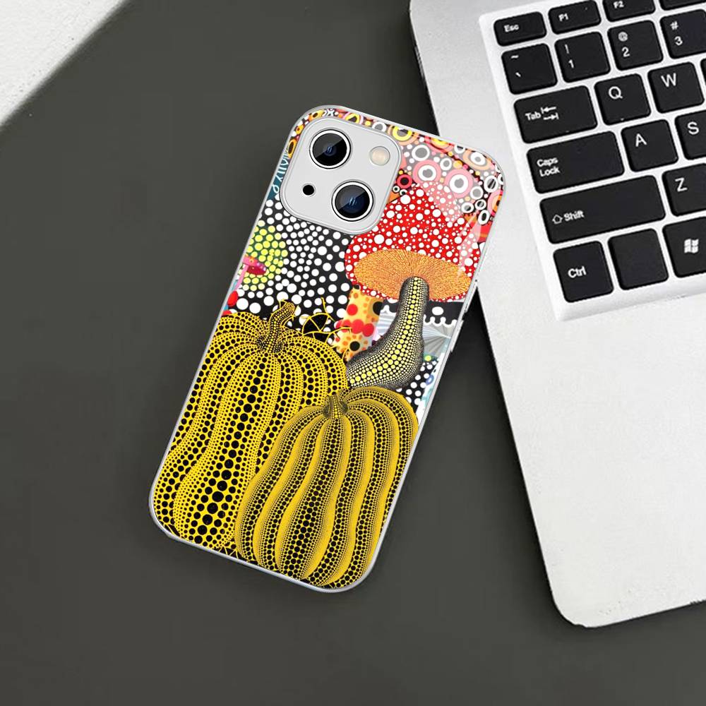 Art Y-Yayoi KusamaS Tempered Glass For Iphone 14 13 12 11 Pro Mini XS MAX 14Plus X XS XR Cover