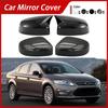 Suitable Rearview Mirror Cover for 08-14 Ford Mondeo MK4 - Carbon Fiber Pattern