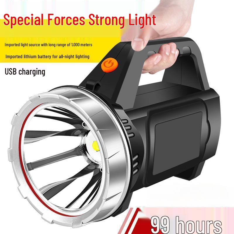 Rechargeable High-Power Handheld Spotlight - Super Bright, Long-Range, Extended Battery Life, Ideal for Outdoor, Special Forces, and Household Use