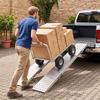 Loading Ramps, Set of 2 Folding, Handles, Non-Slip Surface, Max Load 400 kg, 180 x 25.5 cm, Silver