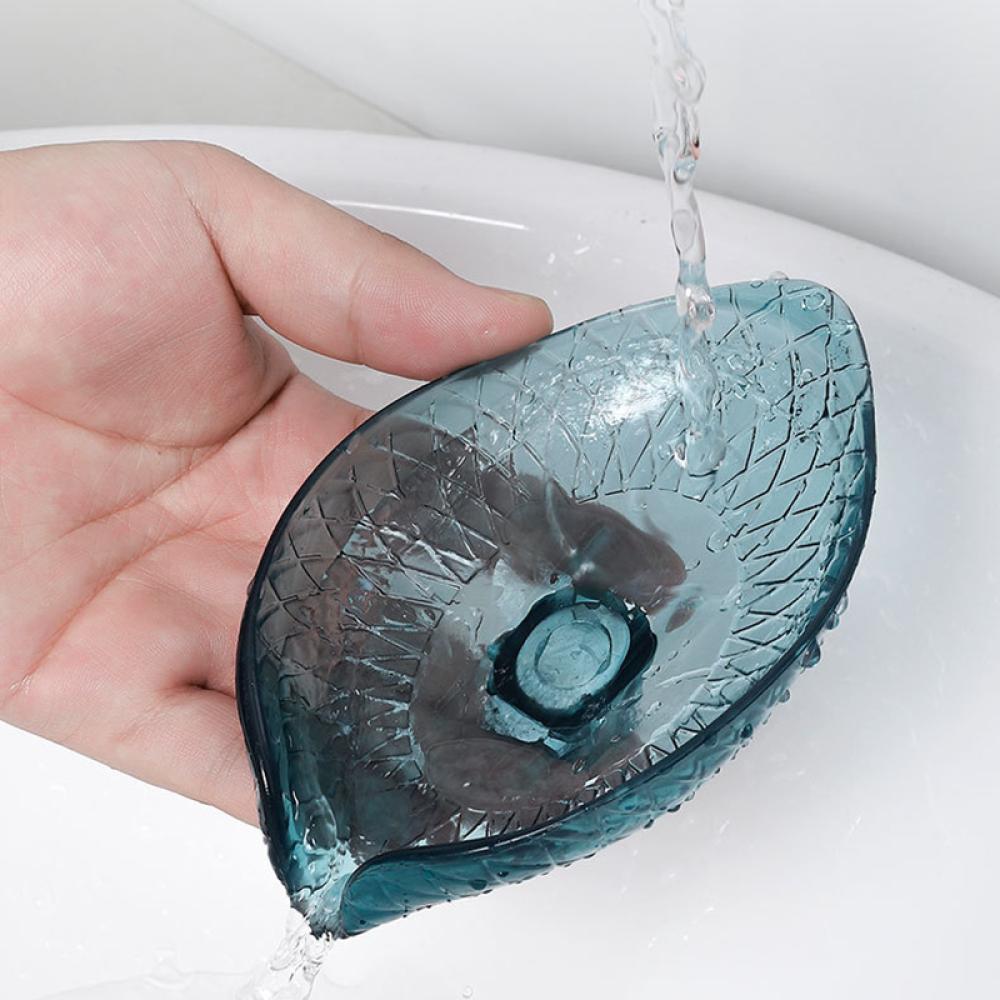 Leaf Shape Soap Box Drain Soap Holder Box Bathroom Accessories Toilet Laundry Soap Box Bathroom Supplies Bathroom Tray Gadgets KTY