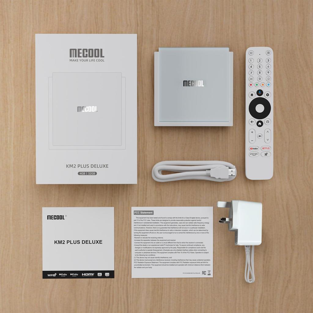 Décodeur ATV MECOOL Blanc Android 11 Google Netflix 4K Dolby Atoms/Vision certifié 1000M 2.4/5G WiFi6 KM2 Plus Deluxe