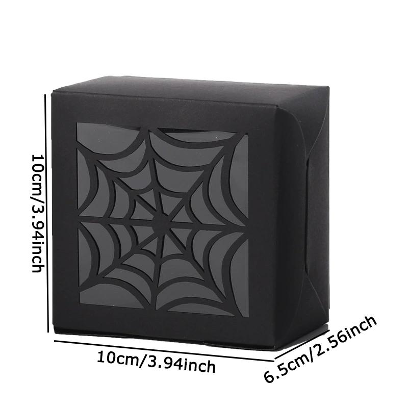 WTEMPO Foldable DIY Halloween Paper Gift Boxes Funny Clear Window Square Small Presents Packaging Boxes Party Decor Treat Boxes