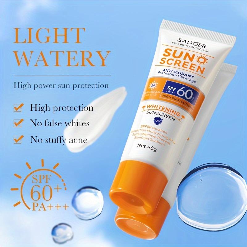 SPF 60 Sunscreen Long-lasting Sun Protection Travel and Outdoor Summer Sun Protection Dry Touch and Isolation From Ultraviolet Rays