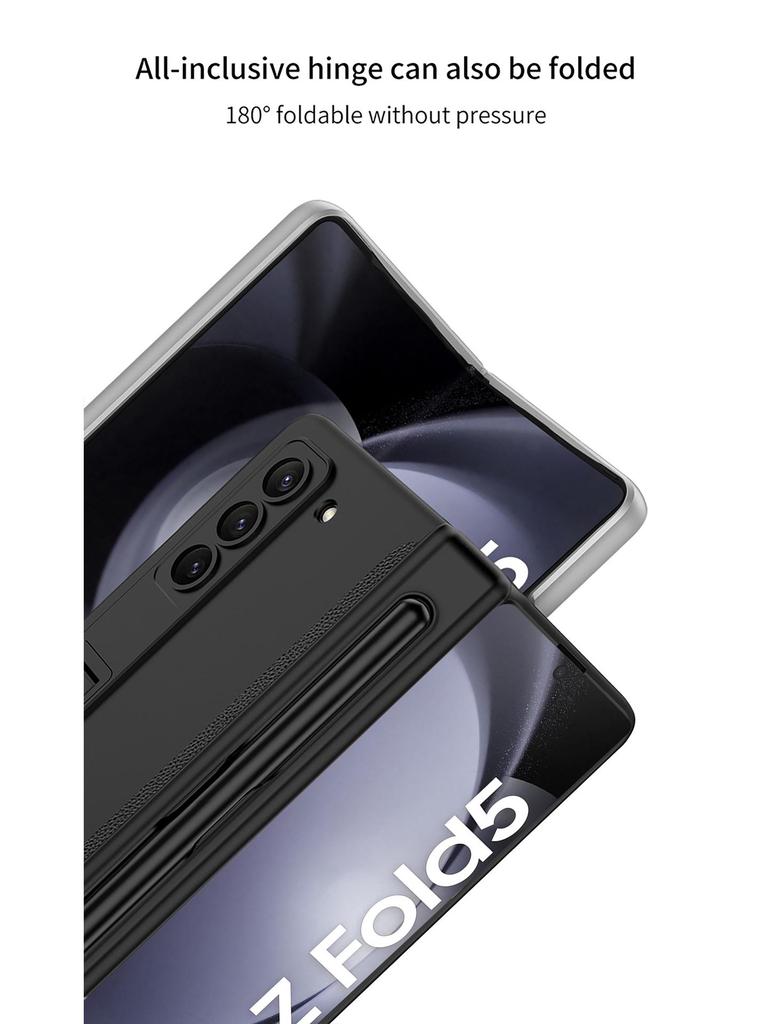 Samsung Galaxy Z Fold 5 Magnetic Folding Case with Pen Slot & Full Coverage Protection