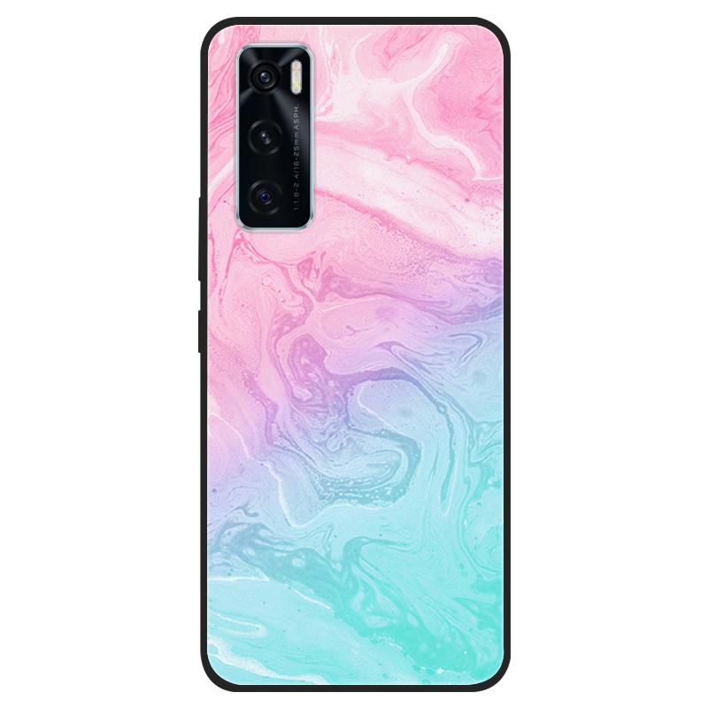 For Vivo V20 SE Case V20SE Silicone Cat Painted Soft Black Cover for VivoV20 V20SE V2022 V2023 Cover TPU Coque Protective Capa