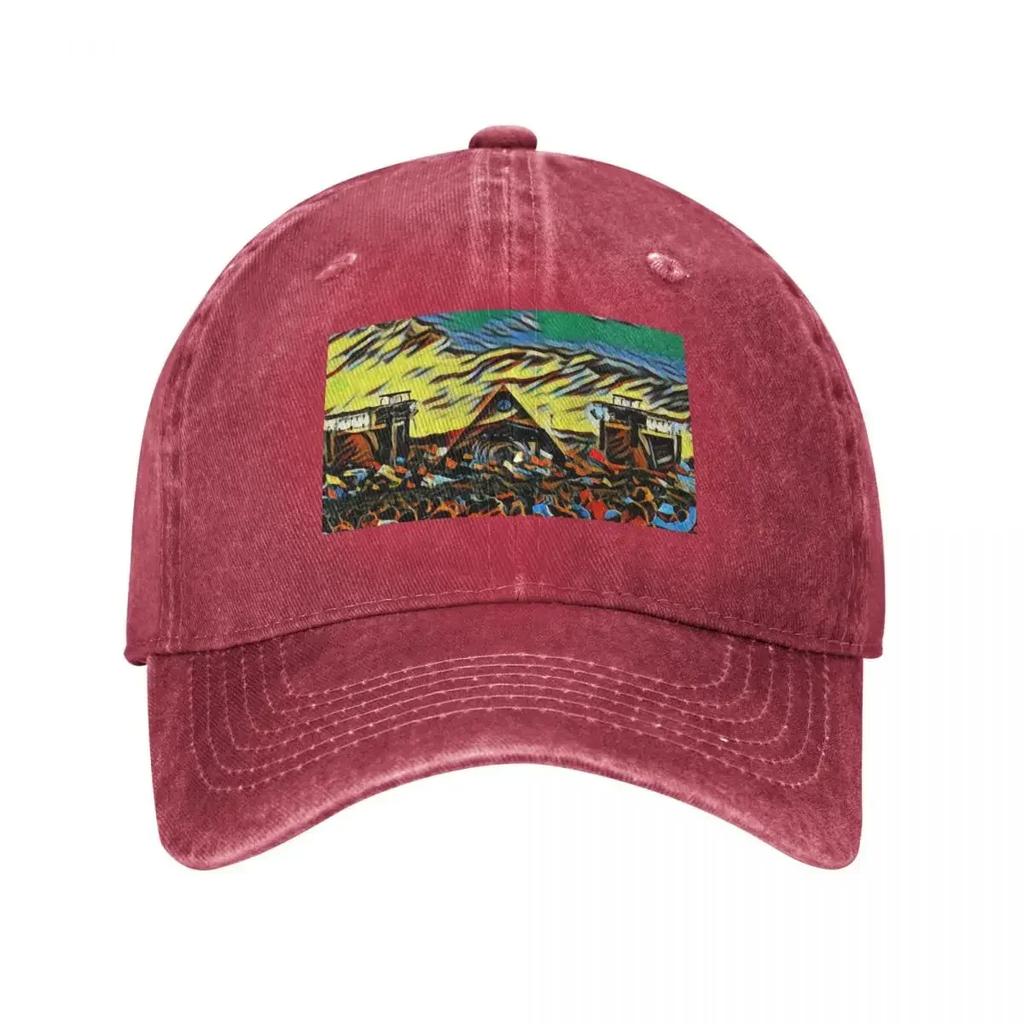 Glastonbury Festival Pyramid Stage Artwork Baseball Cap Golf Cap summer hat Gentleman Hat Cosplay For Men Womens