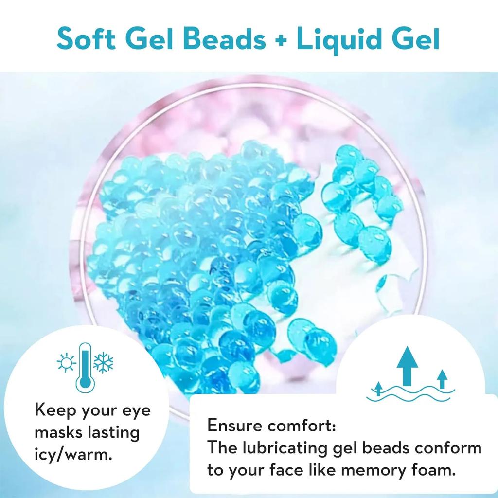 Gel Eye Mask Reusable Beads for Hot & Cold Therapy Soothing Relaxing Beauty Gel Eye Mask Sleeping Ice Goggles Sleeping Mask