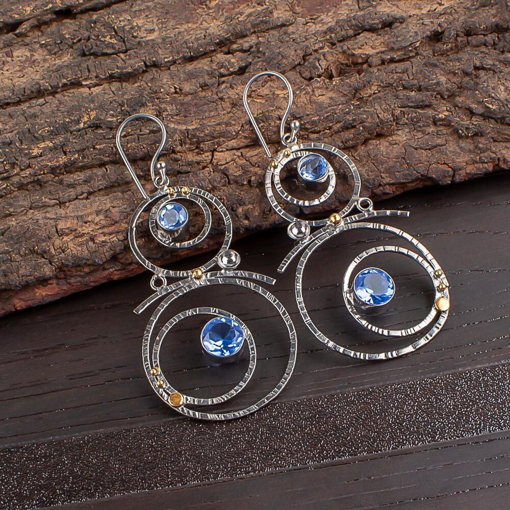 

Tanzanite Gemstone 925 Sterling Silver Jewelry Handmade Bohemian Earrings 2.86 EE-76-13