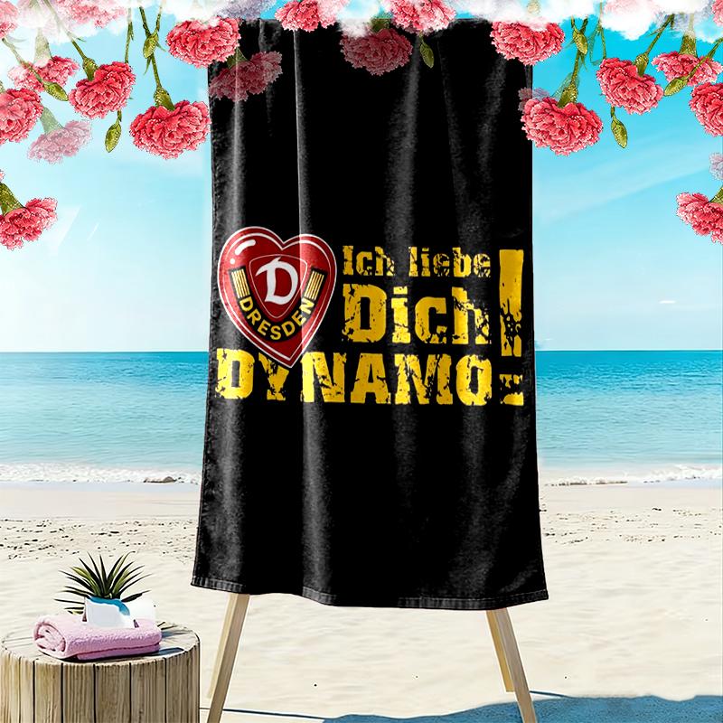 Sg Dynamo Dresden Print Beach Towel, Large Soft Quick Dry Towel for Beach Camping Swimming