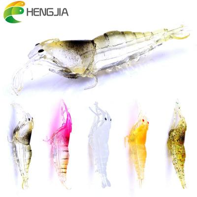 HENGJIA 5pcs/bag  Mini Shrimp Bait Soft Fishing Lures Set Lifelike Craws Prawn Fishing Tackle