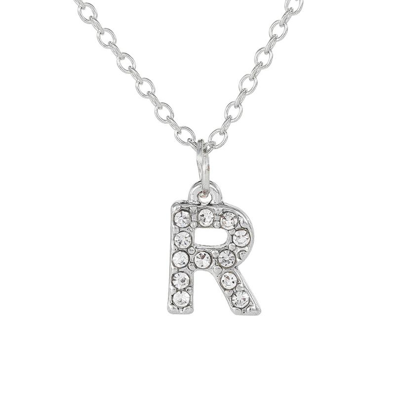Fashion Shining A-Z Letter Pendant Charm Necklace 26 Initial Alphabet Name Clavicle Chain Party Valentine'S Day Jewelry Gift