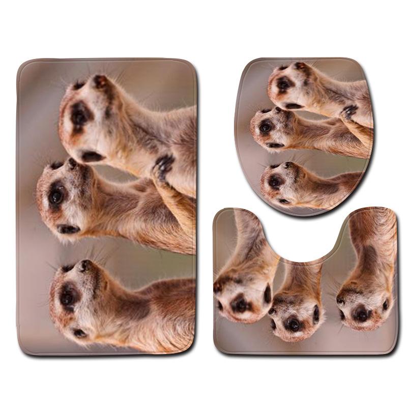 Fashion Creative Toilet Three-Piece Floor Mat Door Mat Bathroom Carpet Non-Slip Soft Door Mat