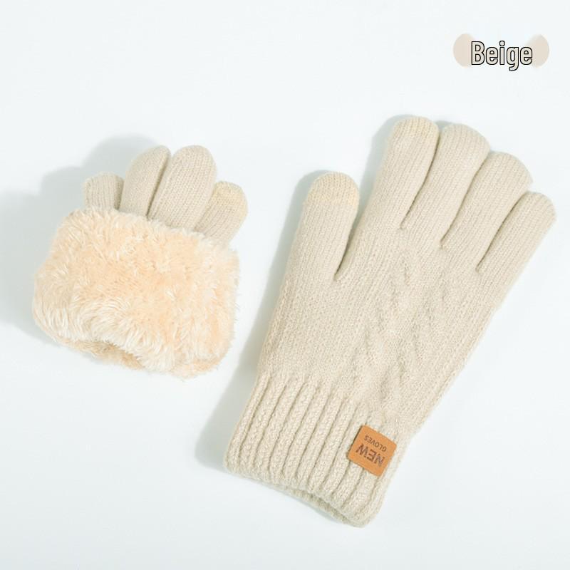 2025 Men's Classic Touchscreen Alpaca Wool Fleece-lined Thick Knit Gloves
