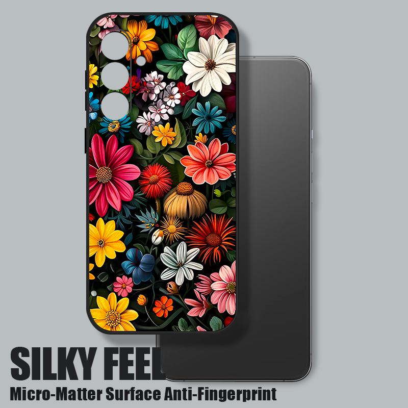 Colorful Flowers Pattern Case For Samsung Galaxy S26 S25 Ultra S24 S23 S22 Plus S21 FE A15 A16 A17 A35 A36 A54 A55 A56 5G Soft Cover