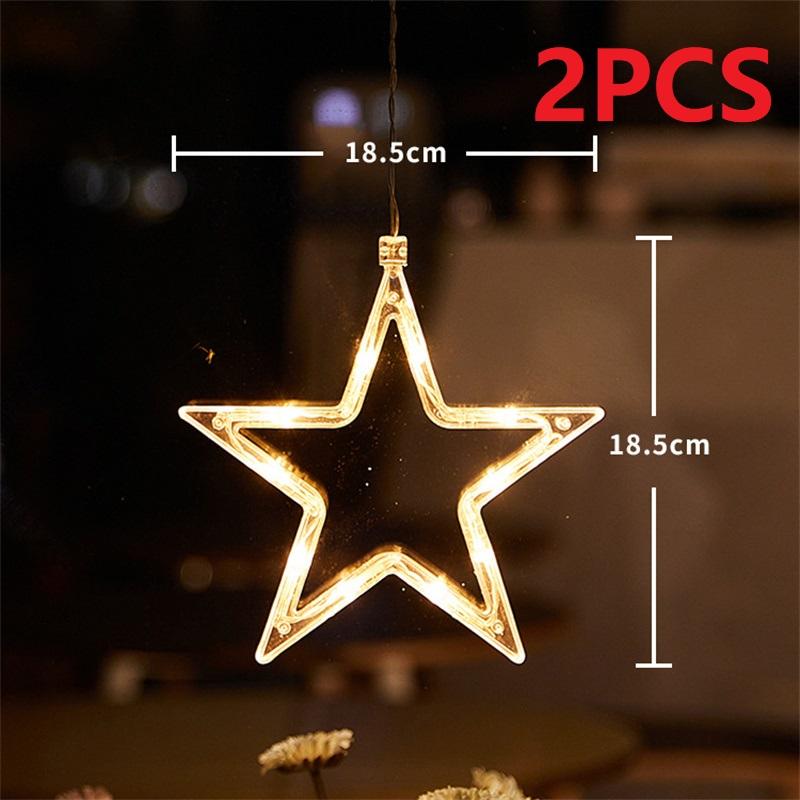 Christmas LED Light Snowflake Santa Hanging Sucker Lamp Window Ornaments Decoration for Home Xmas Navidad 2025 New Year Decor