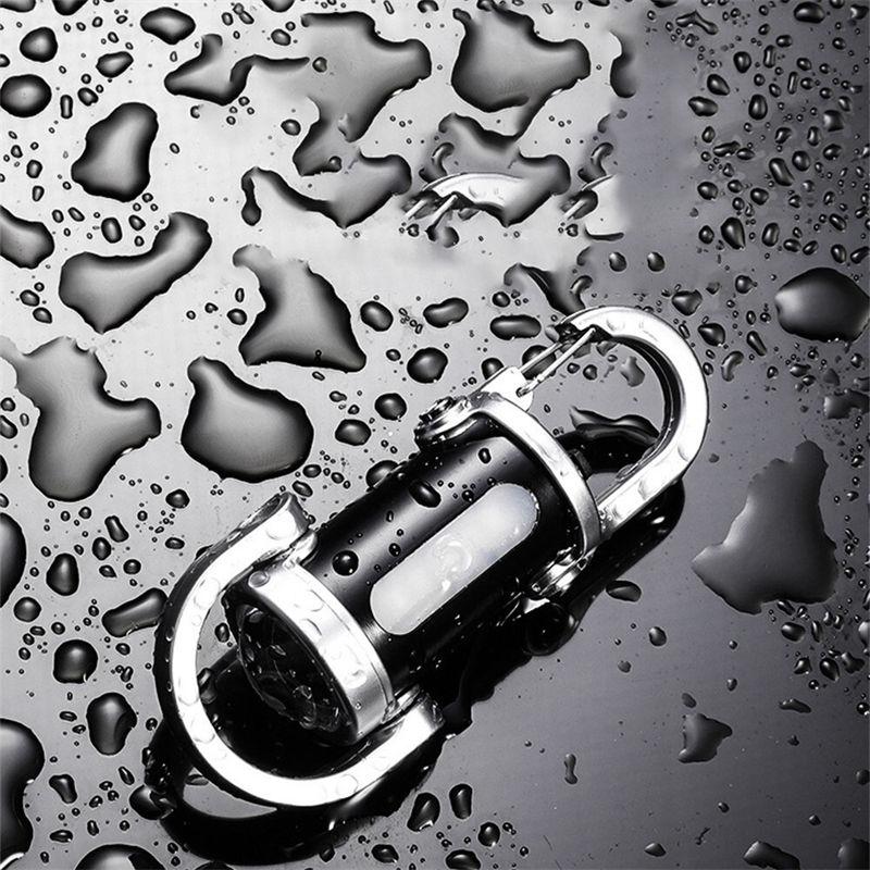 Mini Keychain Flashlight Waterproof with Rechargeable Battery and Charging Cable Outdoor Camping Portable Lighting GZW