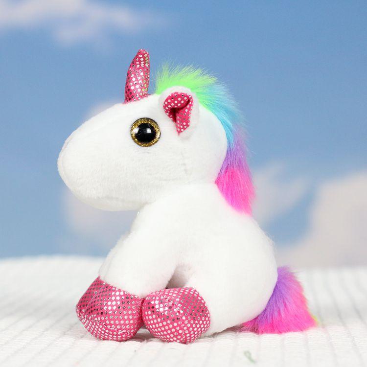 

Милая мультяшная плюшевая игрушка-единорог с мягким коротким мехом для аксессуаров, для детей белый
