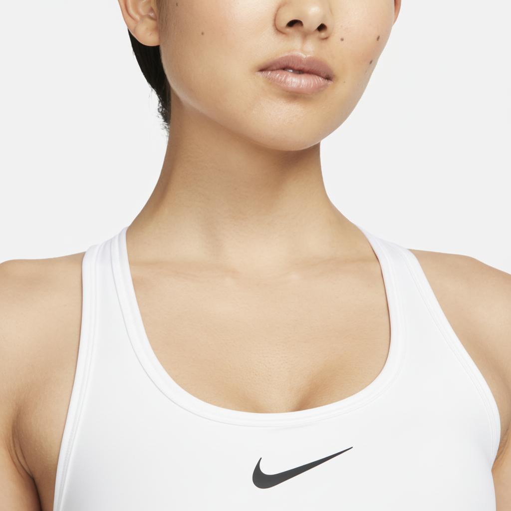 Nike Solid Color Crew Neck Sleeveless Crop Sports Bra Women Sports Bra White DX6822-100