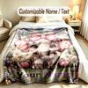 Elefanten-Thema Weiche Decke Personalisierter Benutzerdefinierter Name Textdruck Warme Decke Zuhause Sofa Schlafzimmer Dekoration