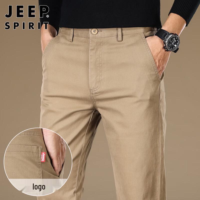 JEEP SPIRIT Men s Business Casual Straight-Fit Pants 28