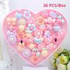 Non-Toxic 36Pcs Kids Cute Princess Rings Resin Cartoon Jewelry Flower Shape Ring Set Creative Accessories Toys For Children Birthday Gifts