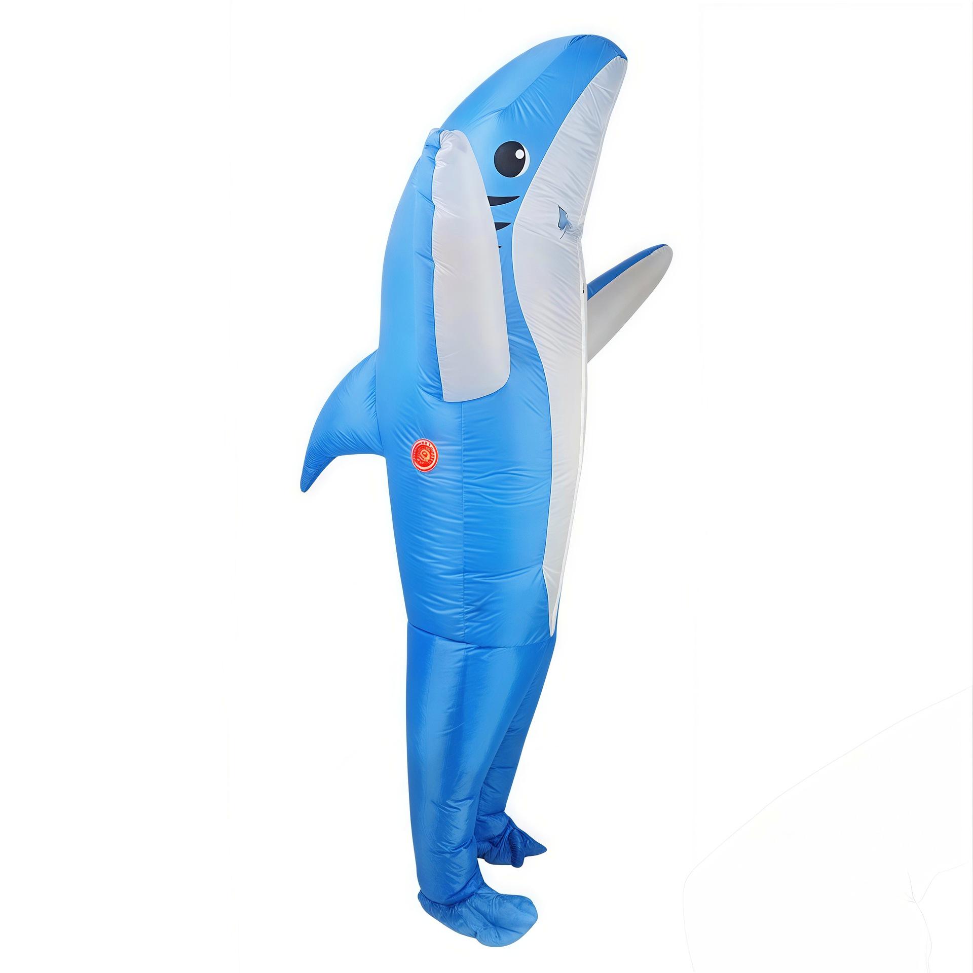 

Halloween Inflatable Shark Costume - Cosplay Masquerade Party Prop Child синий