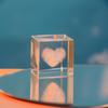 3D Engraved Crystal Cube Cloud Heart Whale Pattern Transparent Square Crystal Ornament For Desktop Home Decoration Gifts