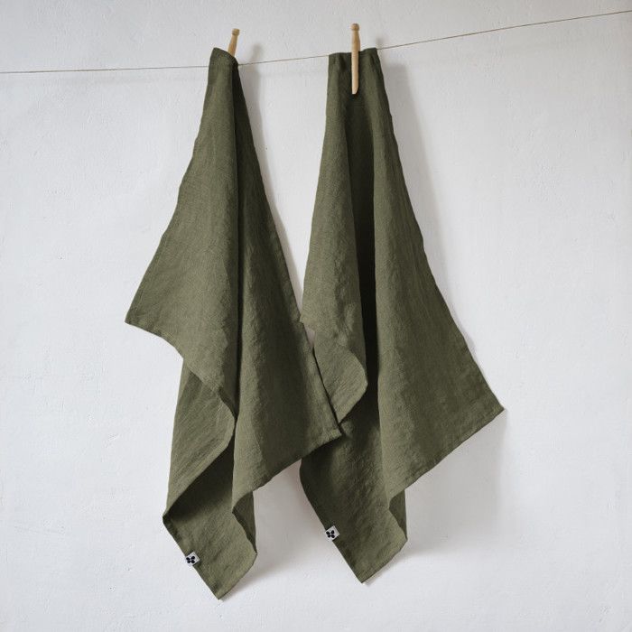 Lot de 2 essuie-mains "Soline" 50 x 70 cm Lin lavé - Soline Thym