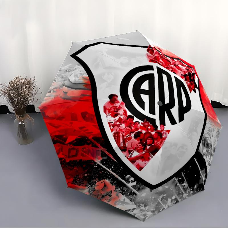 Printed Club Atlético River Plate Printed Folding Umbrella,Outdoor,Leisure,And Travel Umbrella,Durable Umbrella Fabric,Birthday And Holiday Gift