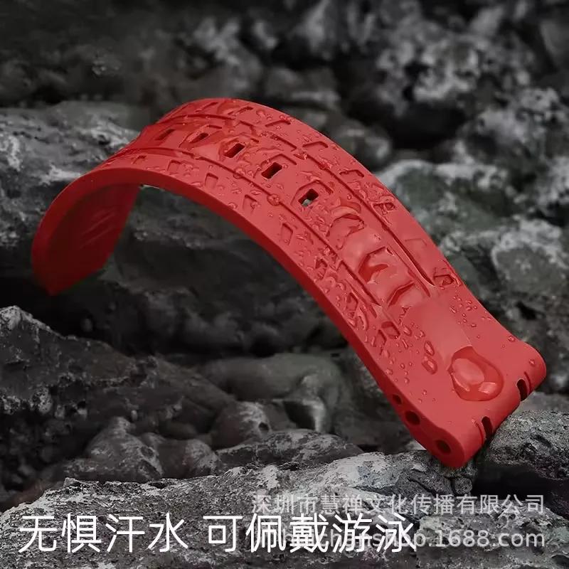 Sports Silicone Rubber For Tissot Racing T115417A Series Special Double Notch Watch Strap T115.427 Men's Watch Chain Watchband