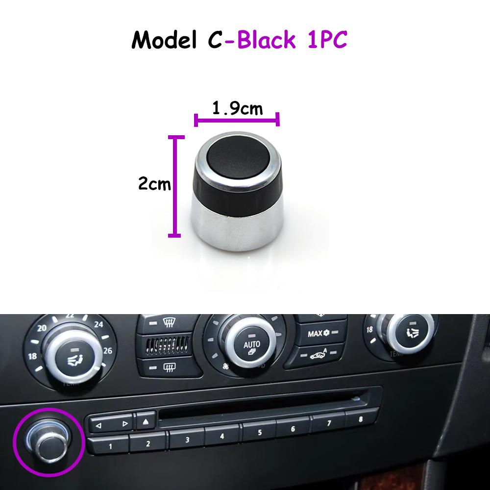 

E60 E61 E65 E66 Car Radio CD Player Volume Rotary Switch Button Knob For BMW 5 7 Series 520i 525i 530i 530d 520d 2003-2008 Model C-Black 1PC