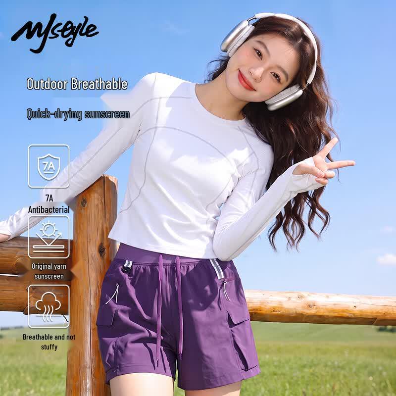MJ STYLE Women's Sun Protection Quick-Dry Long-Sleeve Sports Top
