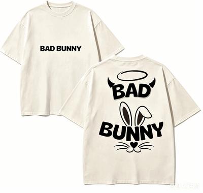 Bad Bunny For Fan Gift Tshirt Unisex Unisex Harajuku Oversizedunisex Short Sleeve Streetwear High Quality Couples Classic Soft Tee