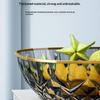 Gold Rim Crystal Fruit Bowl Diamond Cut Texture Shatter Resistant Food Safe Dish for Wedding Party Home Decor Use