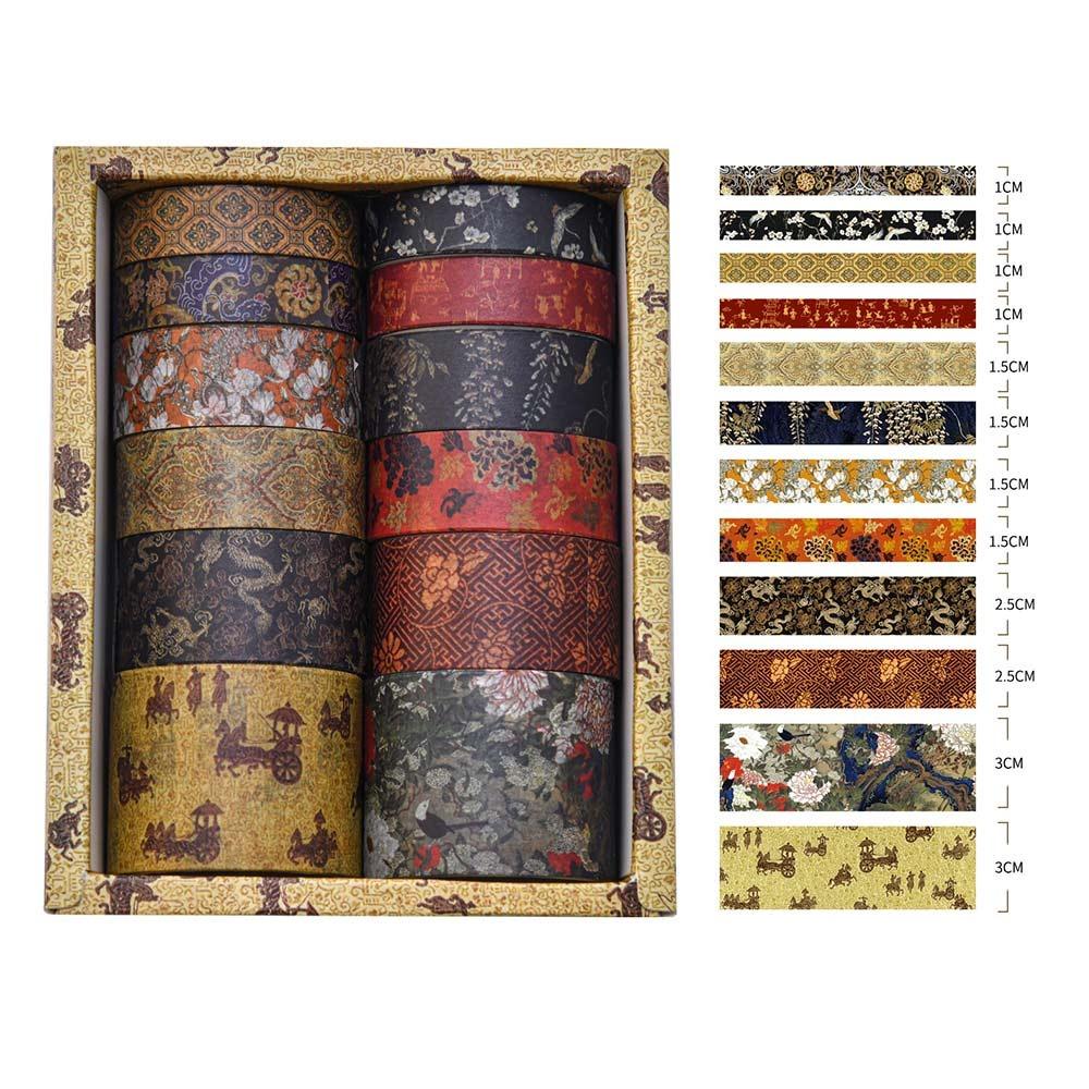 

12 Рулонів Вишуканий Дизайн Набір Васі Стрічок DIY Декоративні Стрічки Винтажний Стиль Декоративні Візерунки Стрічки для Пакування Подарунків Художні Стрічки