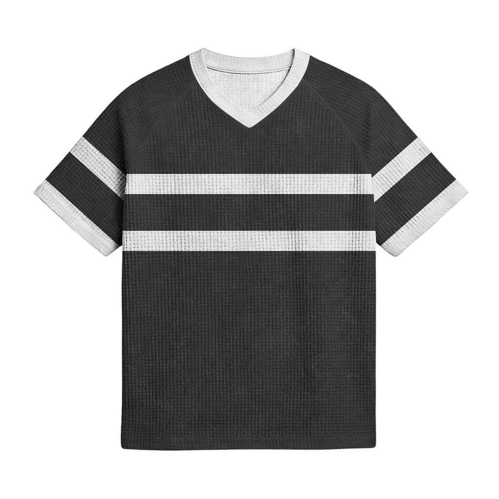 Men's Casual V-Neck Raglan Short-Sleeve Top